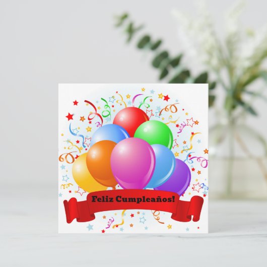 Feliz Cumpleaños! Spanish Birthday カード (スタンド正面)