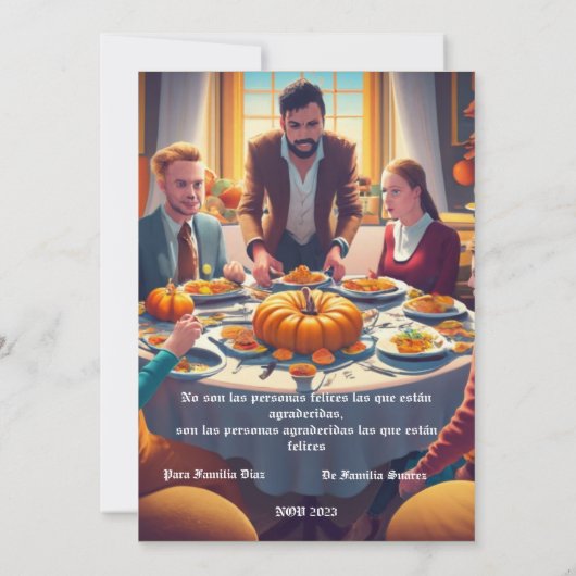 Feliz Dia de Accion de Gracias 招待状 (裏面)