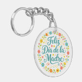 Feliz Dia De La Madre Mother's Day Calligraphy |  キーホルダー (正面左)