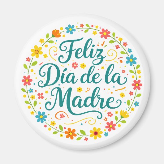 Feliz Dia De La Madre Mother's Day Calligraphy |  マグネット (正面)