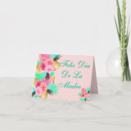 Feliz Dia De La Madre Tropical Leaves Spanish  サンキューカード