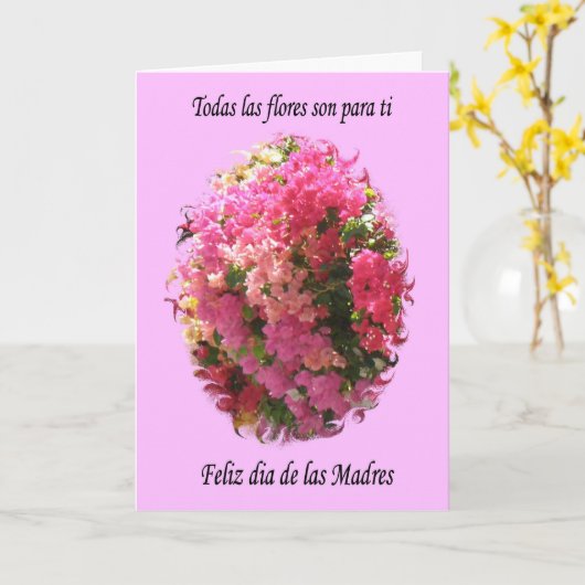 Feliz Dia de las Madres カード (黄色い花)
