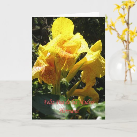 Feliz dia de las madres Hermana カード (黄色い花)