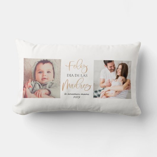 Feliz Dia De Las Madres Mother's Day 2 Photo ランバークッション (正面)