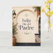 Feliz Día de los Padres Papá Espanol I Colonial カード (黄色い花)