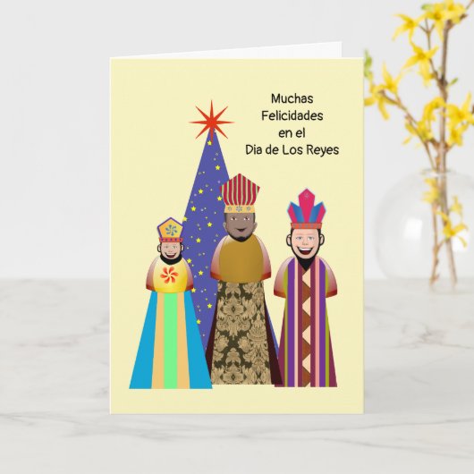 Feliz Dia de Reyes Niño カード (黄色い花)