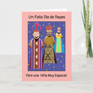 Feliz Dia Reyes Mago Niña カード