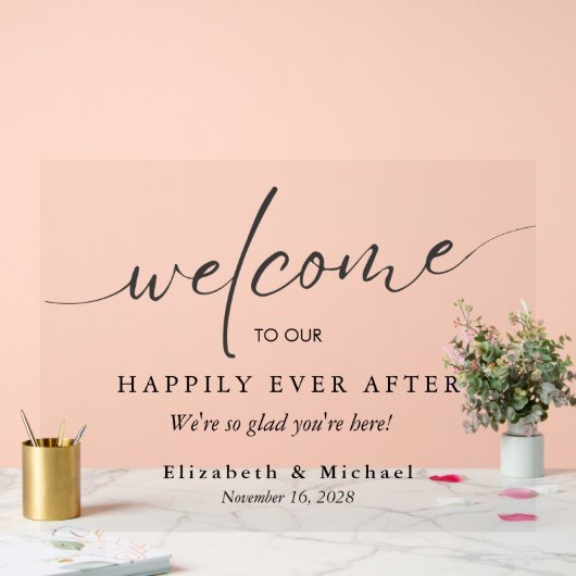 Feliz Inmediatamente Después De Que El Boda De Oro アクリルサイン (ウェディング)