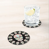 Feliz Muertos -お祝いの砂糖のスカルのコースター ラウンドペーパーコースター (インサイチュ)