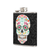 Feliz Muertos -お祝いの砂糖のスカルのフラスコ フラスク (左)