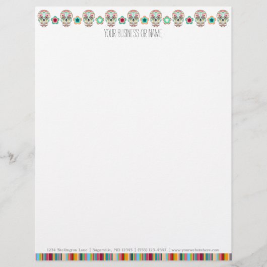 Feliz Muertos -カスタムな砂糖のスカルレターヘッド レターヘッド (正面)