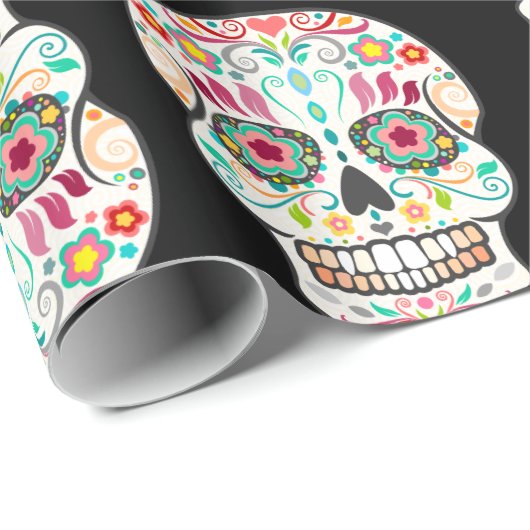 Feliz Muertos -幸せな砂糖のスカルの包装紙 ラッピングペーパー (ロールコーナー)