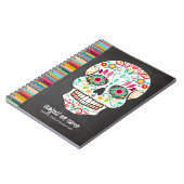 Feliz Muertos -砂糖のスカルのカスタムのノート ノートブック (左側)