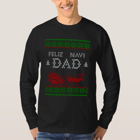 Feliz Navi DAD Christmas Dad Tシャツ (正面)