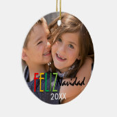 Feliz Navidadのカラフルな写真のクリスマスのオーナメント セラミックオーナメント (右)
