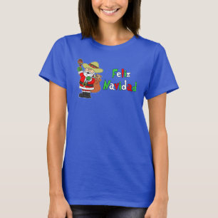 Feliz Navidadのスペイン人のサンタの漫画 Tシャツ