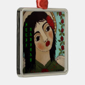 Feliz Navidadのメキシコ人の天使 メタルオーナメント (右)