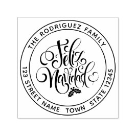 Feliz Navidadの円形アドレス セルフインキングスタンプ