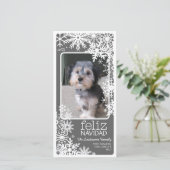 Feliz Navidadの写真カード: それ割り当てられる雪が降るため! シーズンカード (スタンド正面)