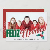 Feliz Navidadの写真フレーム シーズンカード (正面/裏面)