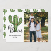 Feliz Navidadの家族写真の休日カード シーズンカード (正面/裏面)