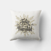 Feliz Navidadの雪片のスペインのなクリスマスの枕 クッション (裏面)