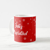 Feliz Navidadの雪片 コーヒーマグカップ (正面左)