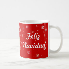 Feliz Navidadの雪片 コーヒーマグカップ