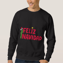 Feliz Navidadの黒いスエットシャツのTシャツ スウェットシャツ