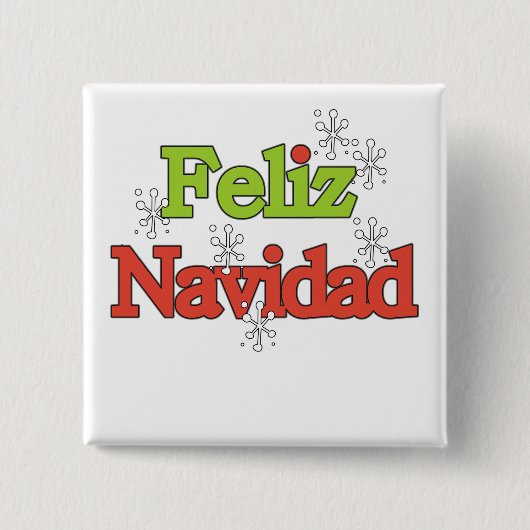 Feliz NavidadのTシャツおよびギフト 缶バッジ (正面)