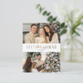 Feliz Navidadカットスペインの紙効果写真 シーズンポストカード (スタンド正面)