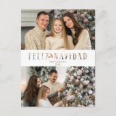 Feliz Navidadカットスペインの紙効果写真 シーズンポストカード (正面)