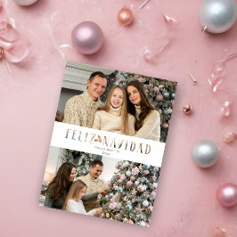 Feliz Navidadカットスペインの紙効果写真 シーズンポストカード