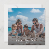 Feliz Navidadクリスマススペインのファミリービーチ写真 シーズンカード (正面)