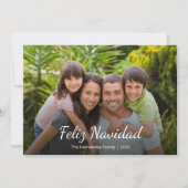 Feliz Navidadクリスマスモダン家族の写真 シーズンカード (正面)