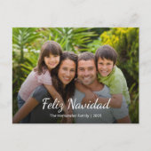 Feliz Navidadクリスマスモダン家族の写真 シーズンポストカード (正面)