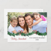 Feliz Navidadスクリプトスペインのフォトカード シーズンポストカード (正面/裏面)