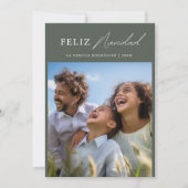 Feliz Navidadスペインのクリスマスおもしろい家族の写真 シーズンカード (正面)