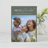 Feliz Navidadスペインのクリスマスおもしろい家族の写真 シーズンカード (スタンド正面)