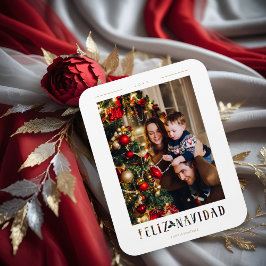 Feliz Navidadスペインの書道モダン写真 マグネット
