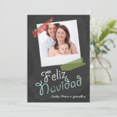 Feliz Navidadフォトフレームとテーカラフルプ シーズンカード (スタンド正面)