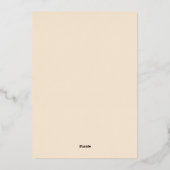 Feliz Navidadフォトフローラフォイルスペインの 箔シーズンカード (裏面)