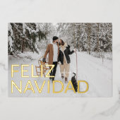 Feliz Navidadミニマエレガントリスト写真 箔シーズンカード (正面)