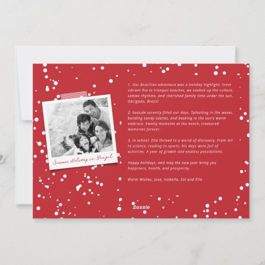 Feliz Navidadミニマリストブロック3写真クリスマス シーズンカード (裏面)