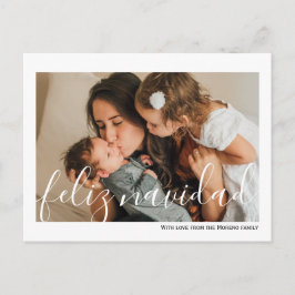 Feliz Navidadミニマルタイポグラフィ写真 ポストカード