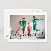 Feliz Navidadミニマルタイポグラフィ写真 ポストカード (正面/裏面)