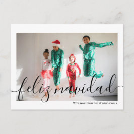 Feliz Navidadミニマルタイポグラフィ写真 ポストカード