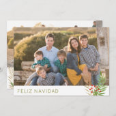 Feliz Navidadモダン Christmas 3写真 シーズンカード (正面/裏面)