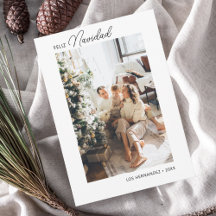 Feliz Navidadレトロスクリプトフォトホリデーカード