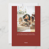 Feliz Navidadレトロスクリプトフォトレッドホリデーカード シーズンカード (裏面)